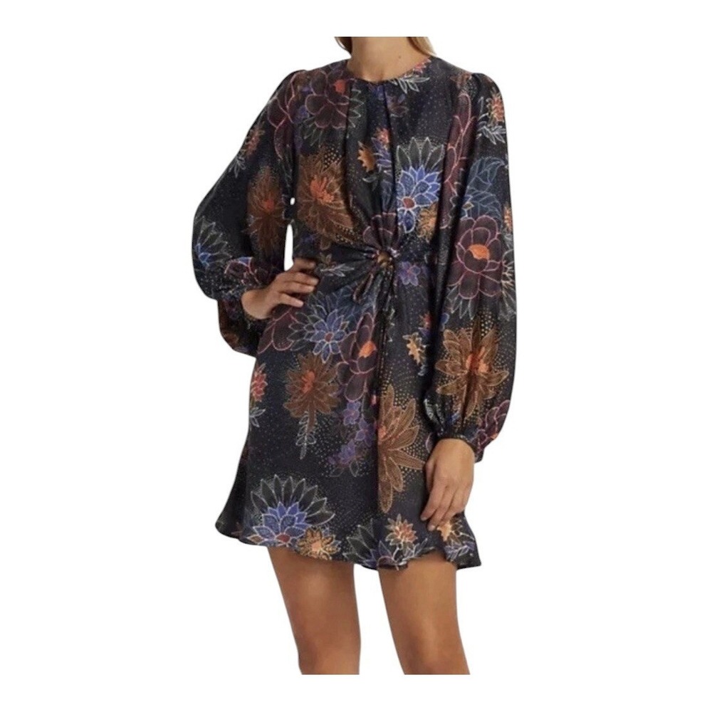 NEW Farm Rio Mine Dress Women's Small floral-mini Long Sleeve Coquette Formal - Picture 2 of 14
